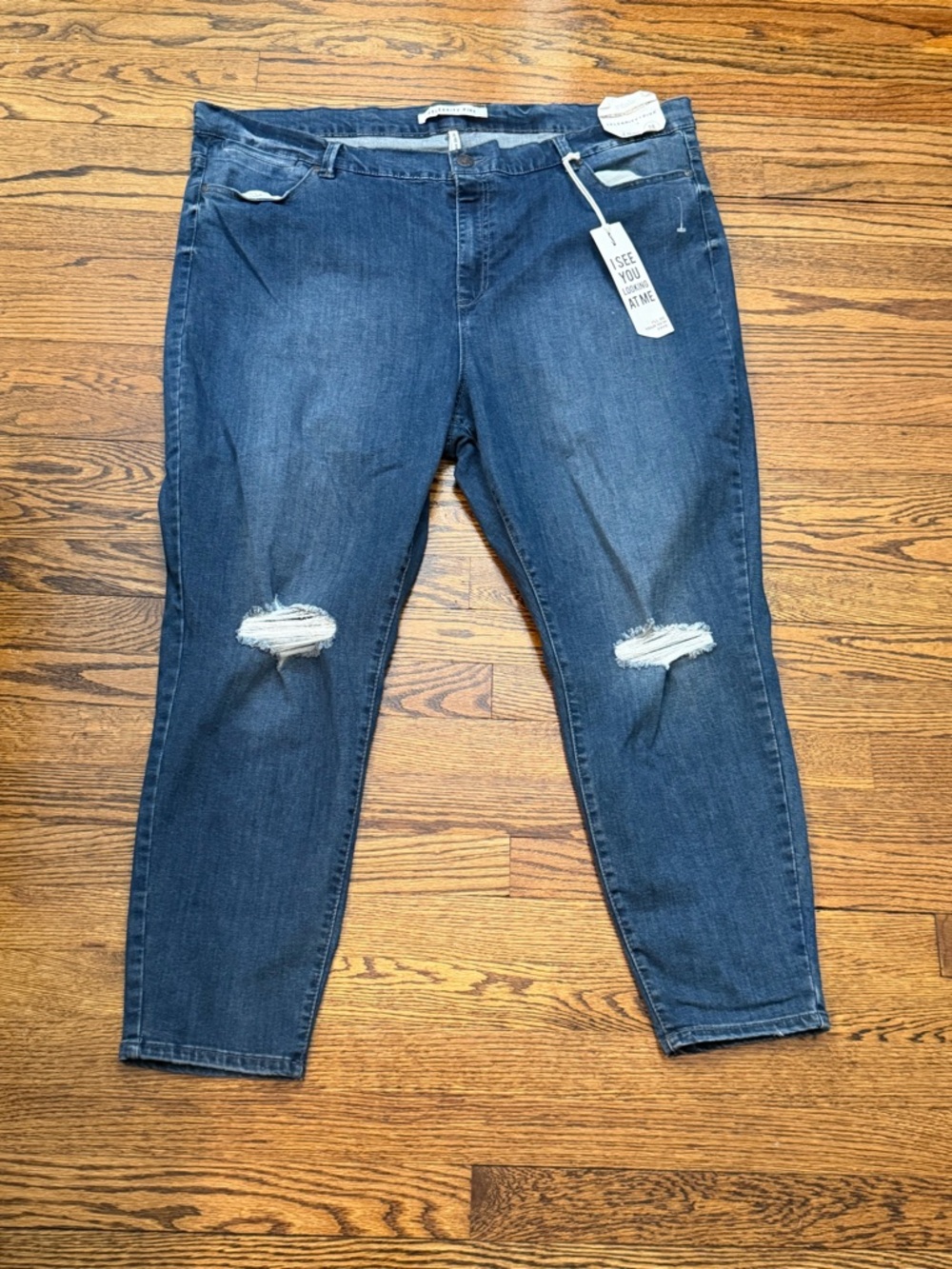Celebrity Pink Dark Blue Distressed Jeggings